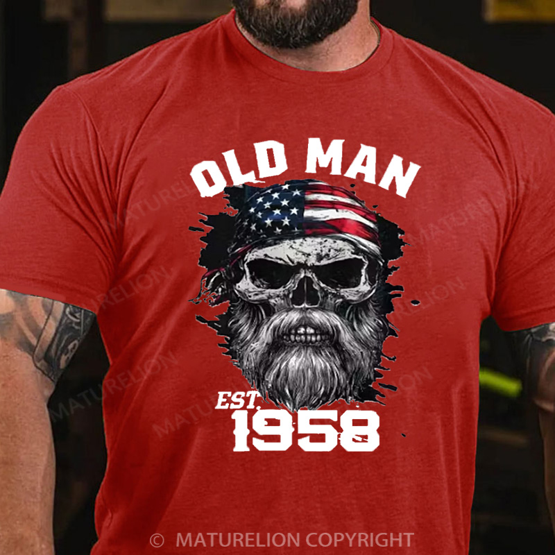 Maturelion Men's T-Shirt 1958 Old Man Light Cotton T-shirt