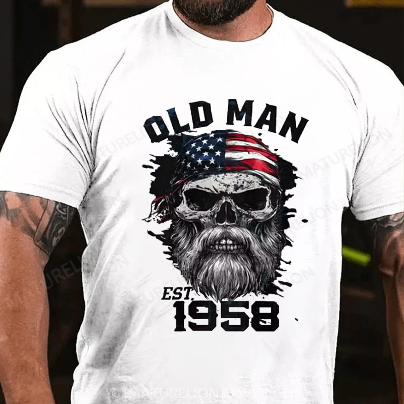 Maturelion Men's T-Shirt 1958 Old Man Light Cotton T-shirt
