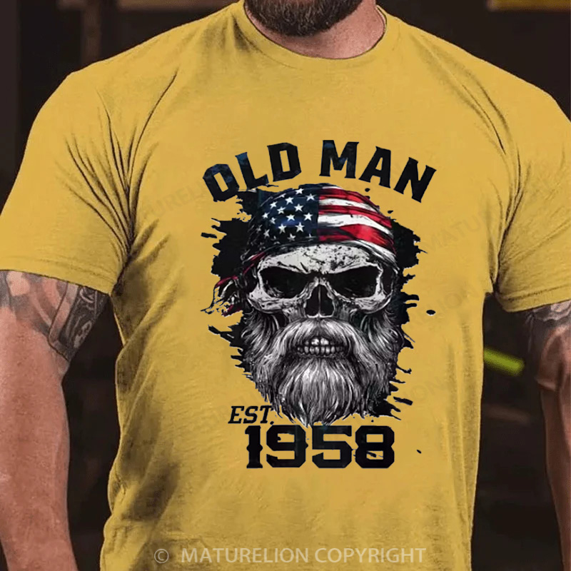 Maturelion Men's T-Shirt 1958 Old Man Light Cotton T-shirt