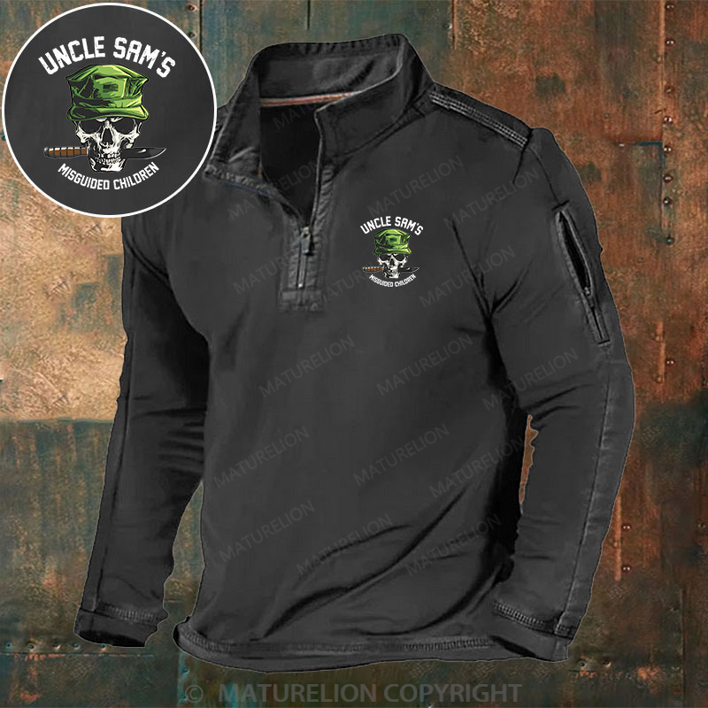 Maturelion Men's Henley Shirt Uncle Sam's Misguided Children Henley Shirt