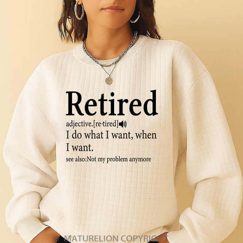 Maturelion Men's Sweatshirt I Do What I Want When I Want Waffle Knit Sweatshirt