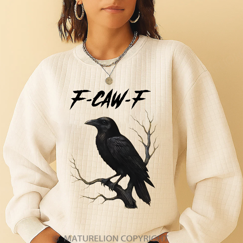 Maturelion Men's Sweatshirt F-Caw-F Waffle Knit Sweatshirt