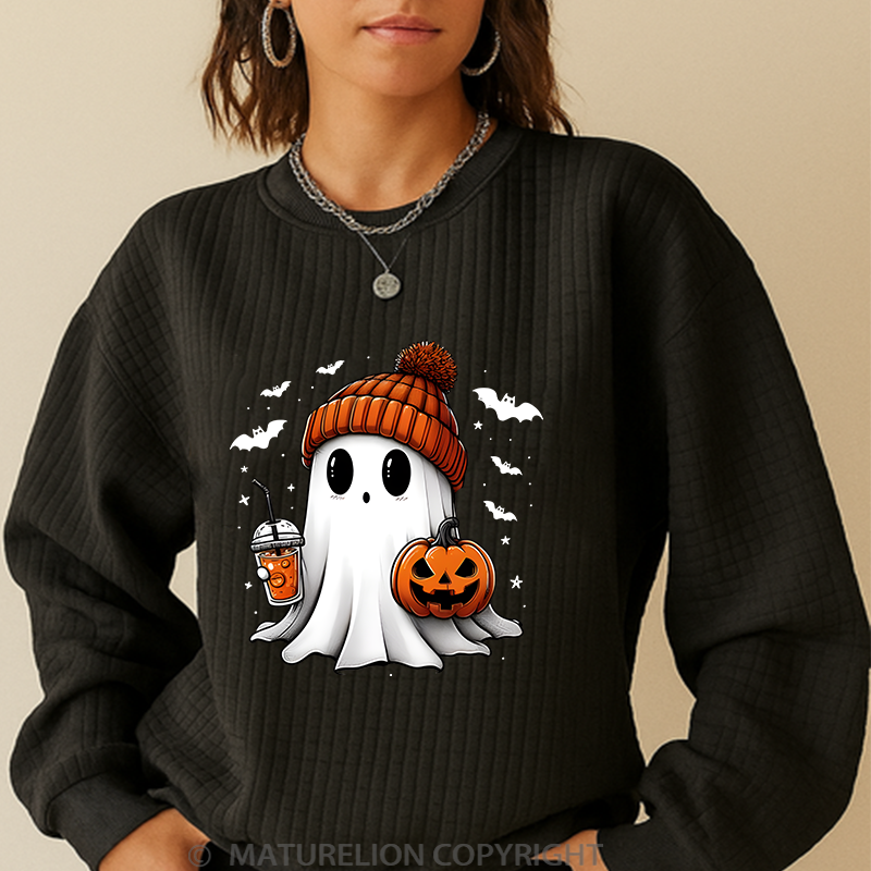 Maturelion Men's Sweatshirt Halloween Waffle Knit Sweatshirt
