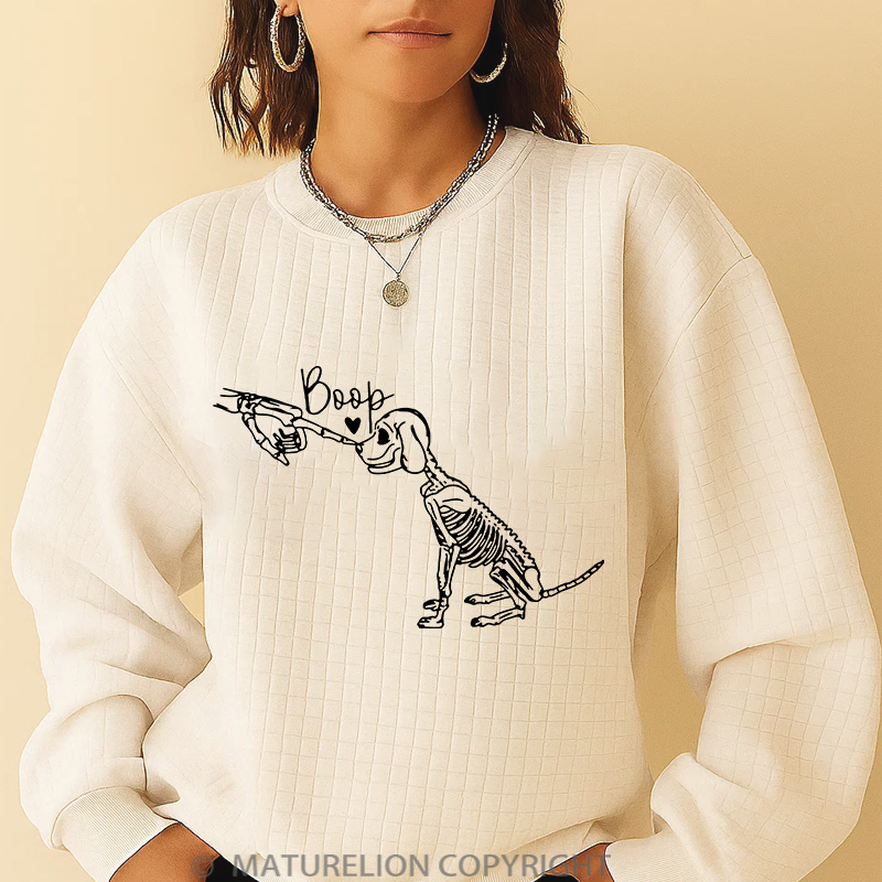 Maturelion Men's Sweatshirt Halloween Fist Dog Boop Waffle Knit Sweatshirt