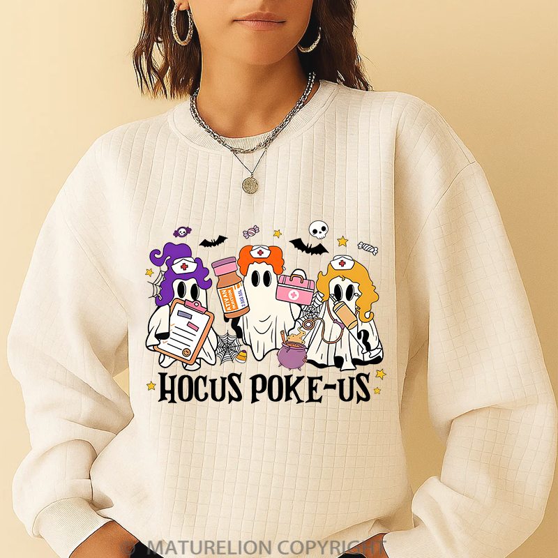 Maturelion Men's Sweatshirt Halloween Hocus Poke-Us Waffle Knit Sweatshirt
