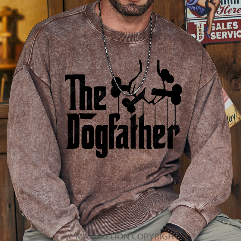 Maturelion Men's Sweatshirt The Dogfather Washed Sweatshirt