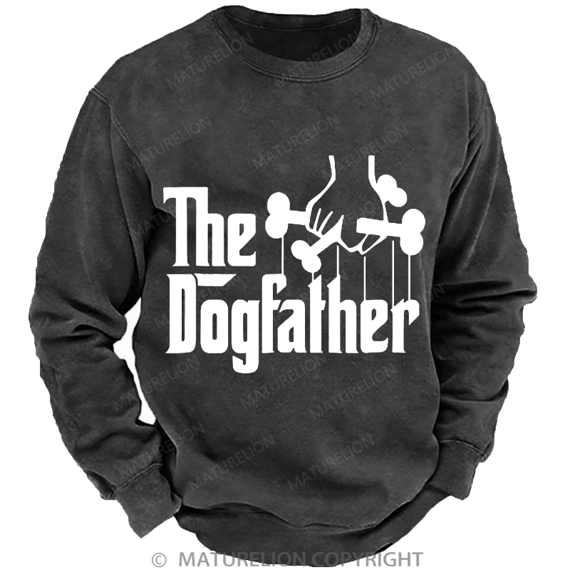 Maturelion Men's Sweatshirt The Dogfather Washed Sweatshirt