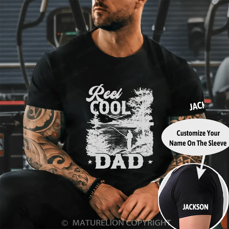 Maturelion Men's T-Shirt Reel Cool Dad Cotton T-Shirt