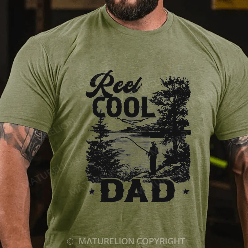 Maturelion Men's T-Shirt Reel Cool Dad Cotton T-Shirt