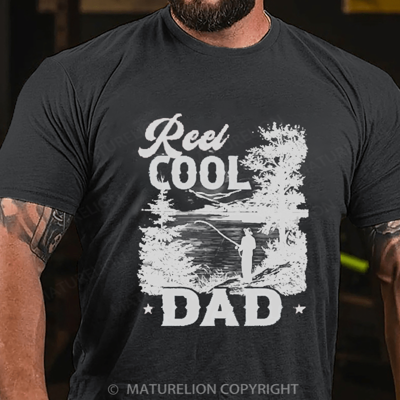 Maturelion Men's T-Shirt Reel Cool Dad Cotton T-Shirt
