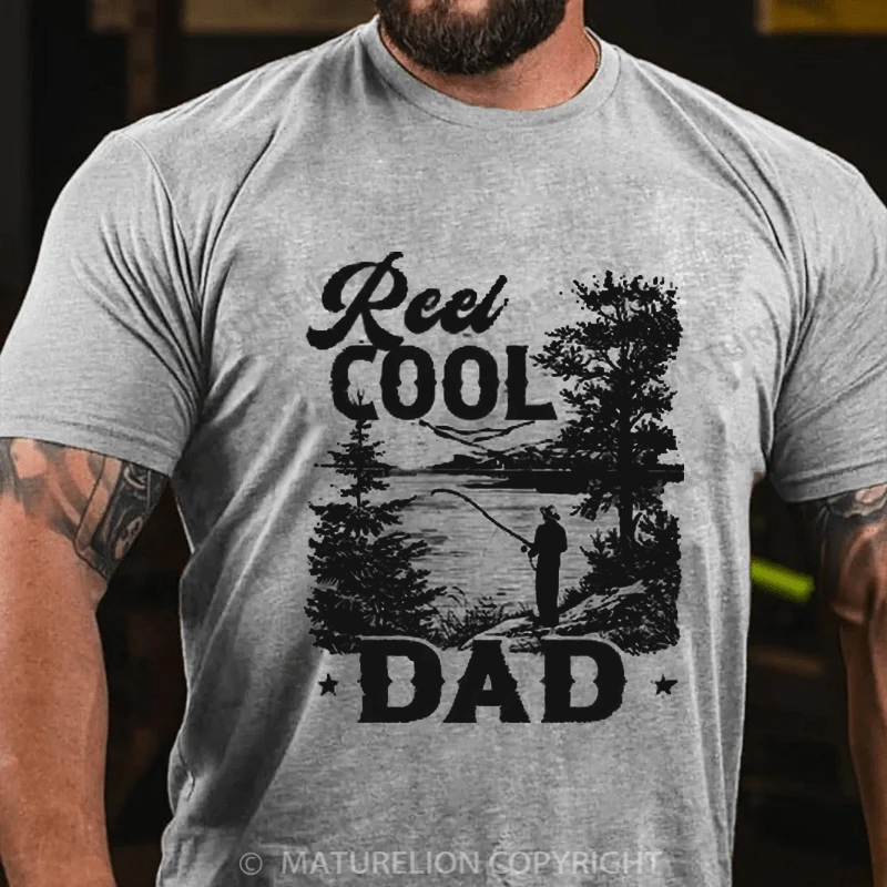 Maturelion Men's T-Shirt Reel Cool Dad Cotton T-Shirt
