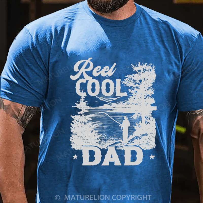 Maturelion Men's T-Shirt Reel Cool Dad Cotton T-Shirt