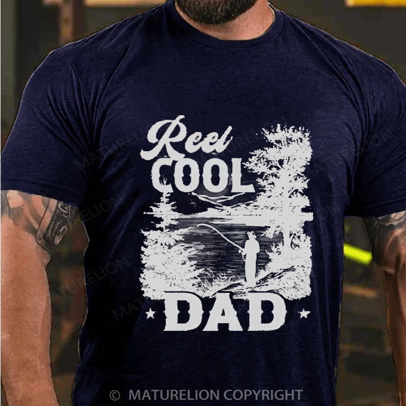 Maturelion Men's T-Shirt Reel Cool Dad Cotton T-Shirt