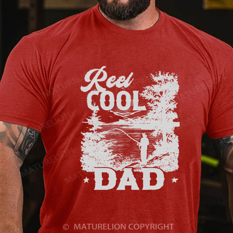 Maturelion Men's T-Shirt Reel Cool Dad Cotton T-Shirt