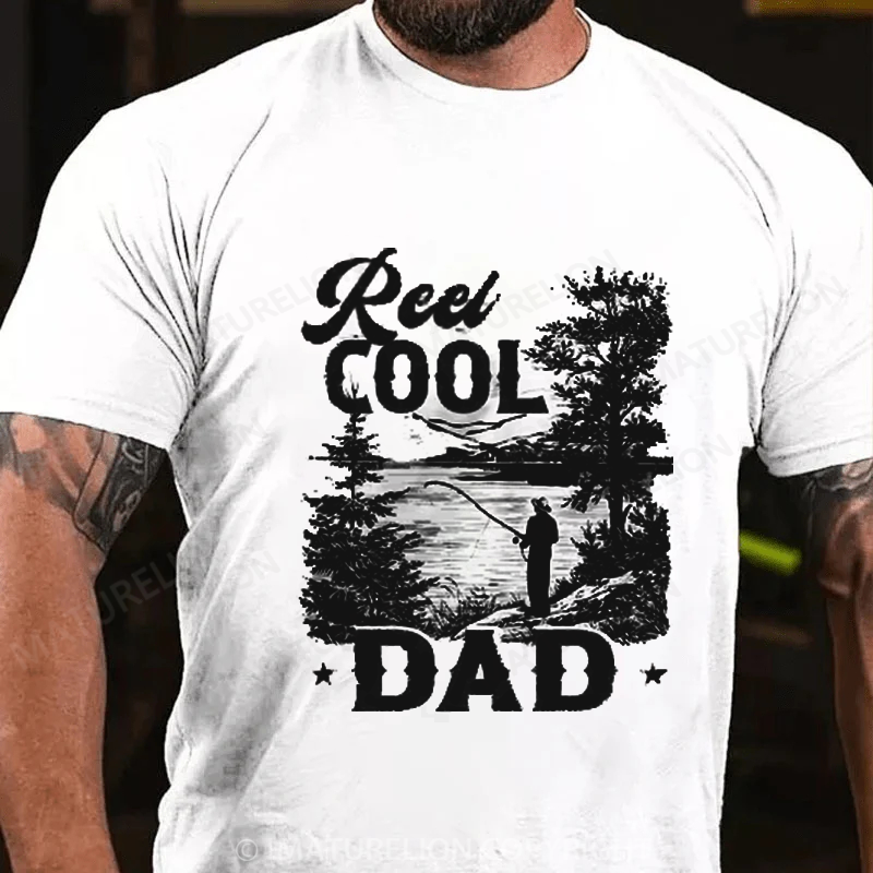 Maturelion Men's T-Shirt Reel Cool Dad Cotton T-Shirt