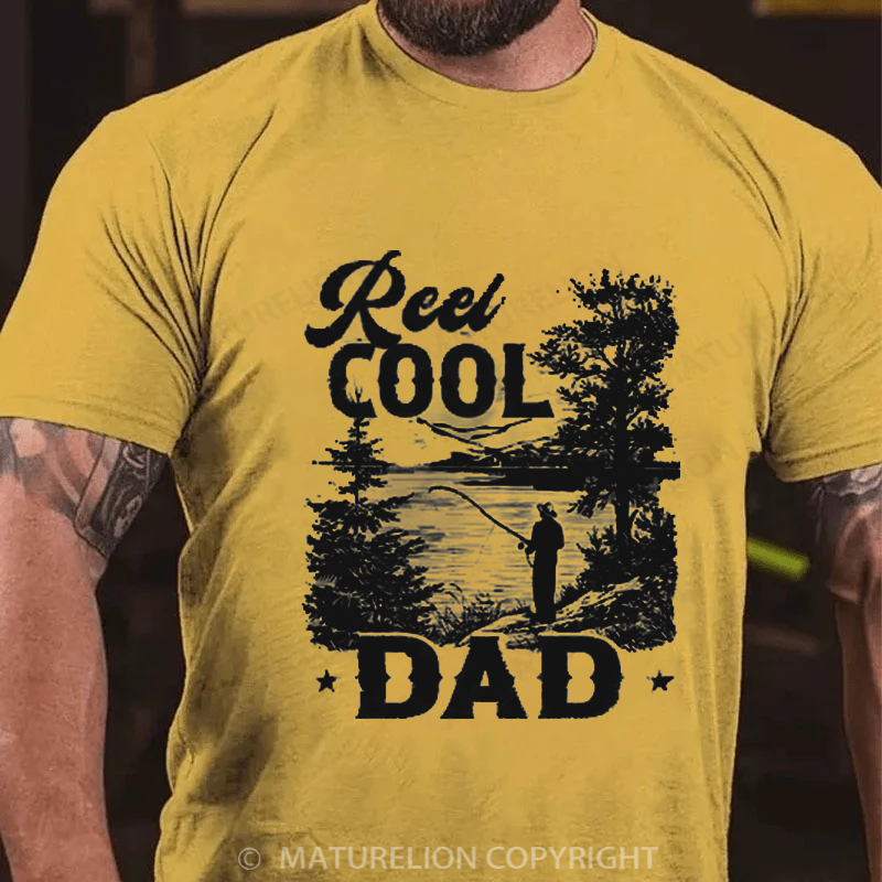 Maturelion Men's T-Shirt Reel Cool Dad Cotton T-Shirt