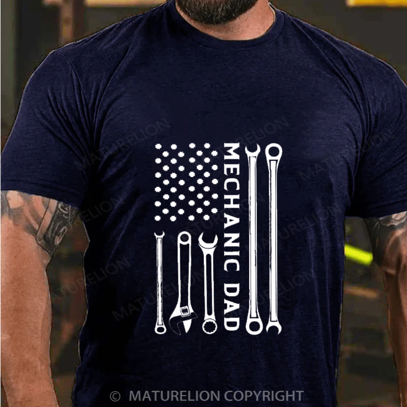 Maturelion Men's T-Shirt Mechanic Dad Cotton T-Shirt