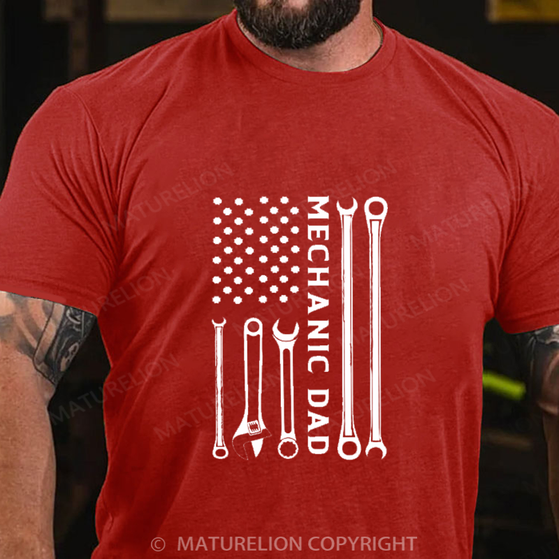 Maturelion Men's T-Shirt Mechanic Dad Cotton T-Shirt