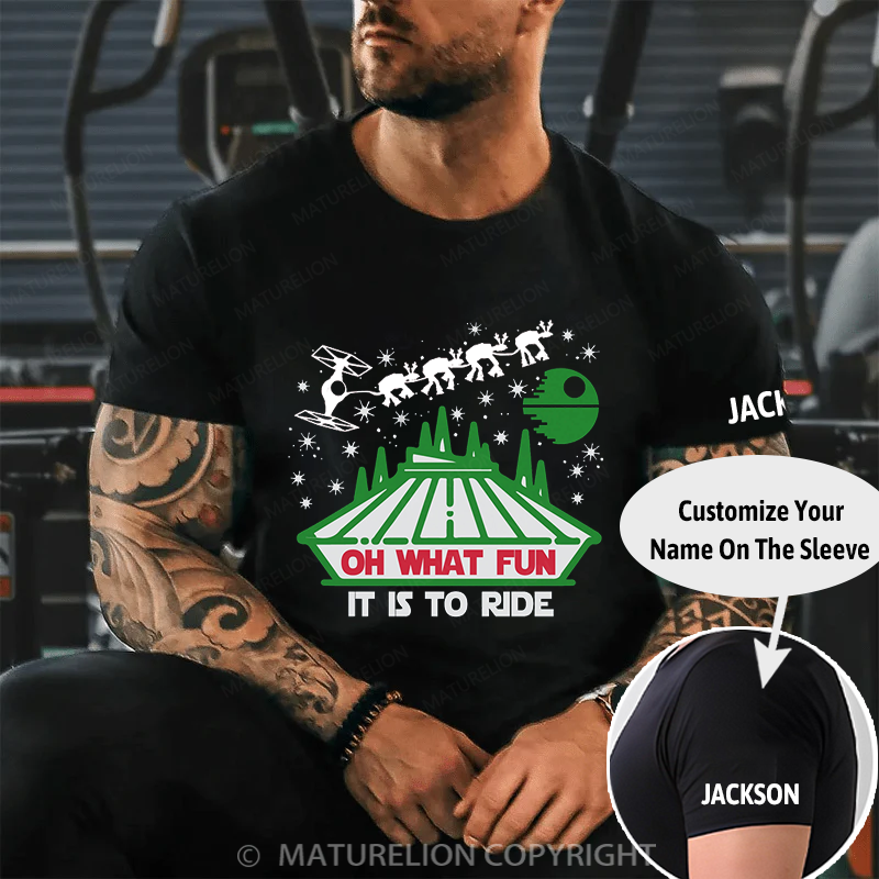 Maturelion Men's T-shirt Oh What Fun It Is To Ride Cotton T-shirt