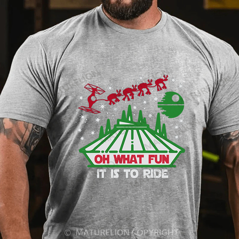 Maturelion Men's T-shirt Oh What Fun It Is To Ride Cotton T-shirt