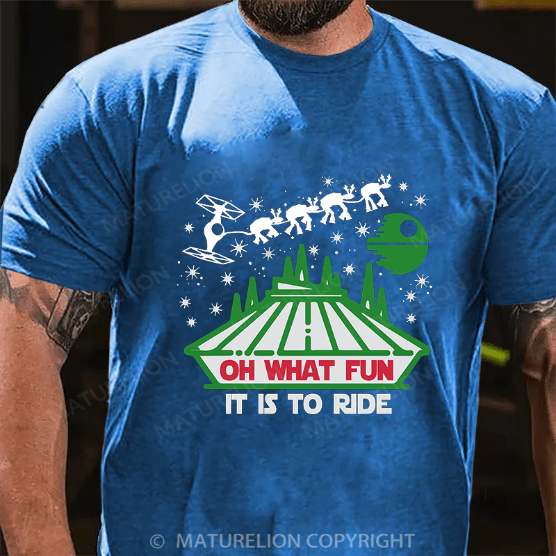 Maturelion Men's T-shirt Oh What Fun It Is To Ride Cotton T-shirt