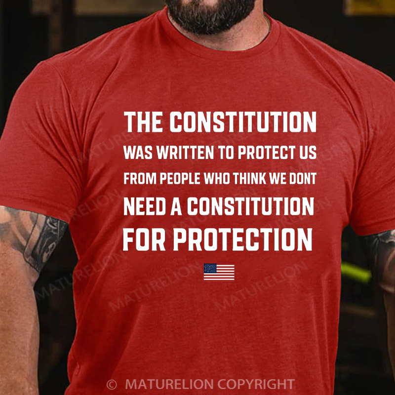 Maturelion Men's T-shirt Constitution Protection Cotton T-shirt
