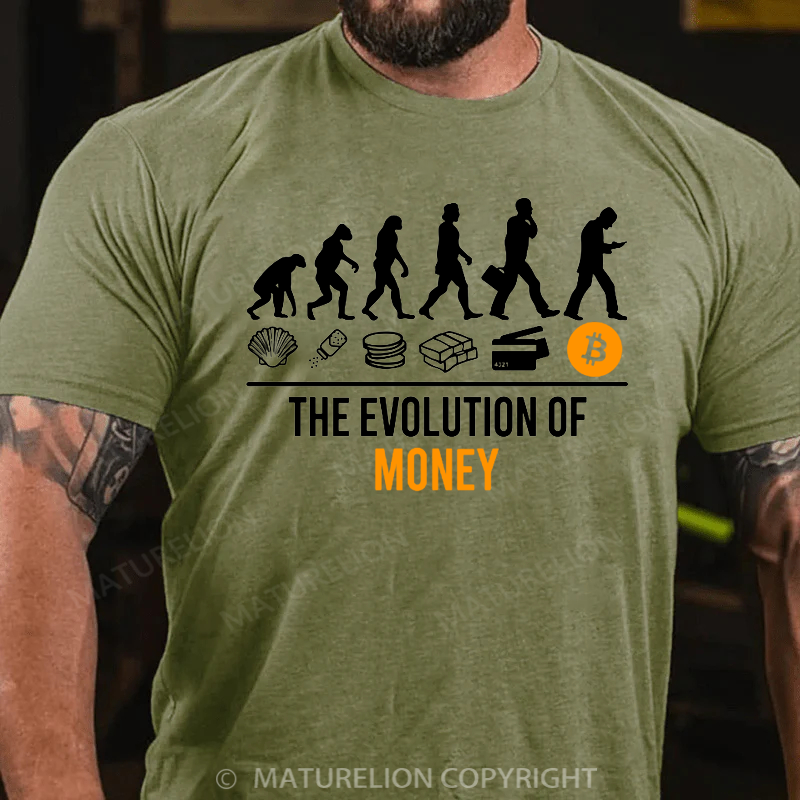 Maturelion Men's T-shirt Evolution Of Money Cotton T-shirt