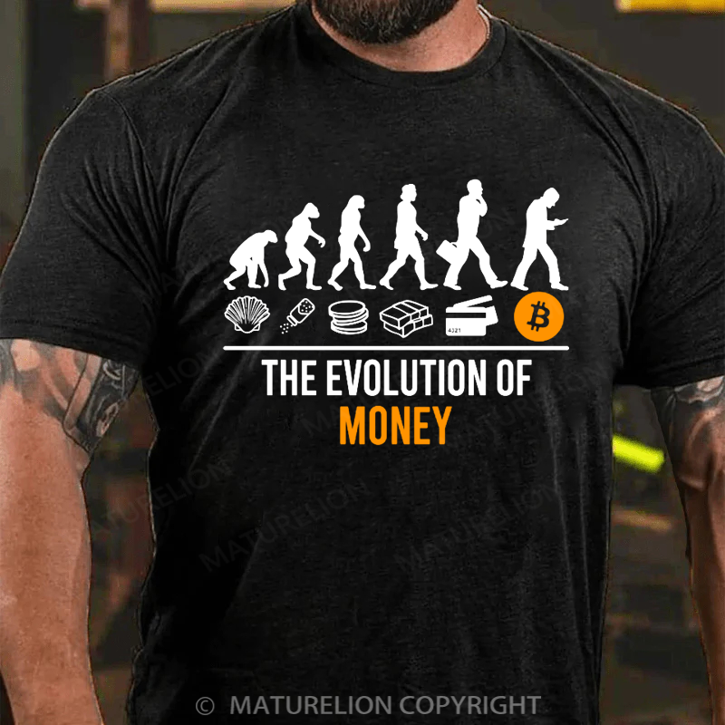 Maturelion Men's T-shirt Evolution Of Money Cotton T-shirt