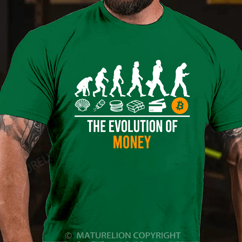 Maturelion Men's T-shirt Evolution Of Money Cotton T-shirt