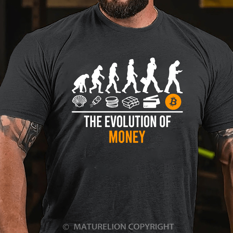 Maturelion Men's T-shirt Evolution Of Money Cotton T-shirt