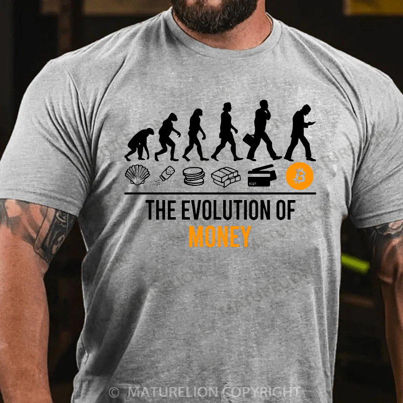Maturelion Men's T-shirt Evolution Of Money Cotton T-shirt