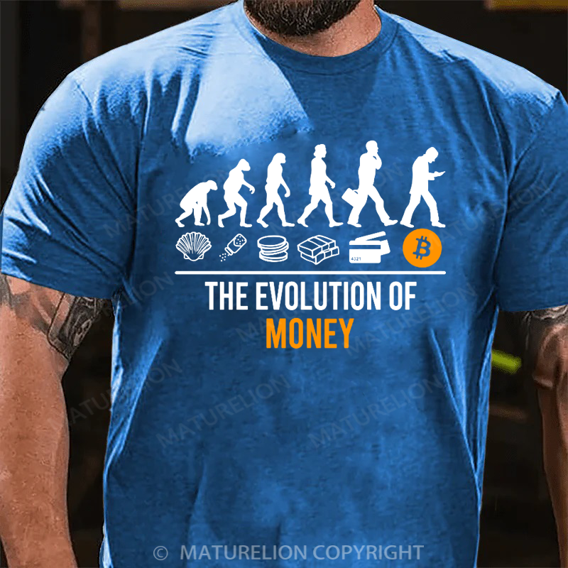 Maturelion Men's T-shirt Evolution Of Money Cotton T-shirt
