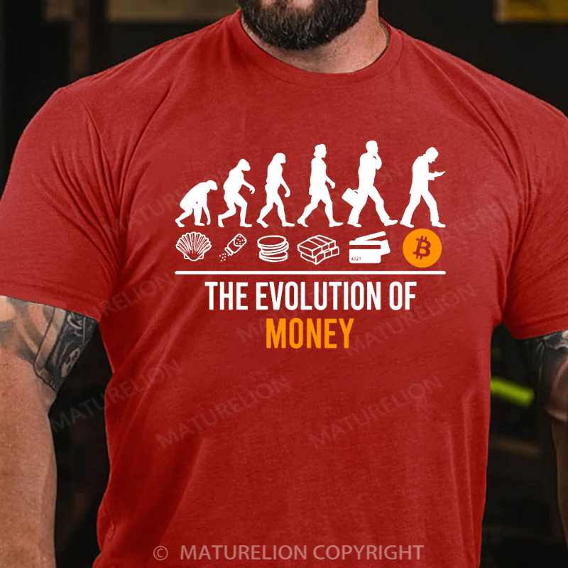Maturelion Men's T-shirt Evolution Of Money Cotton T-shirt