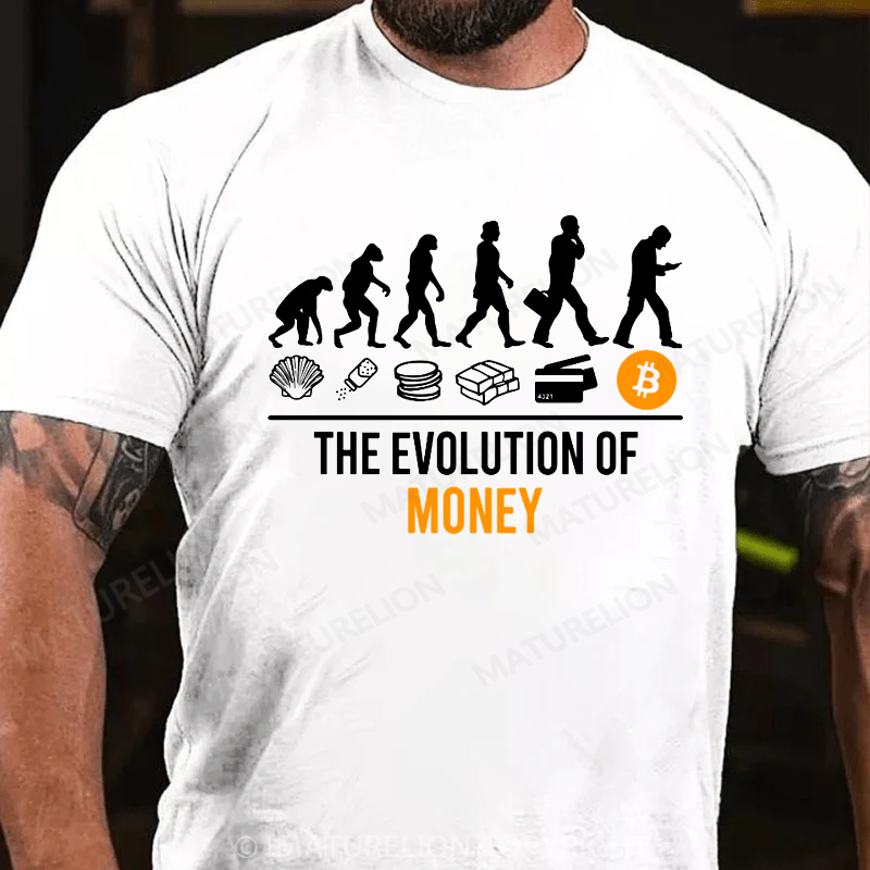 Maturelion Men's T-shirt Evolution Of Money Cotton T-shirt