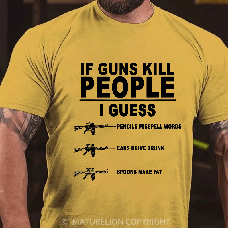 Maturelion Men's T-shirt Gun Owner Cotton T-shirt