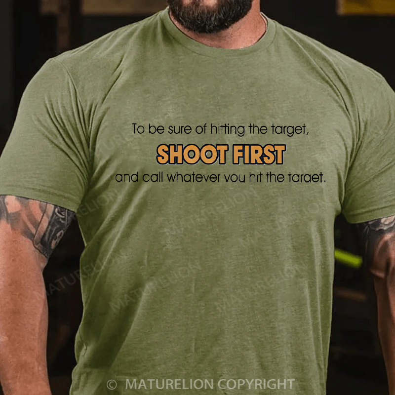 Maturelion Men's T-shirt Hitting The Target Cotton T-shirt