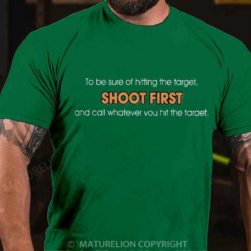Maturelion Men's T-shirt Hitting The Target Cotton T-shirt