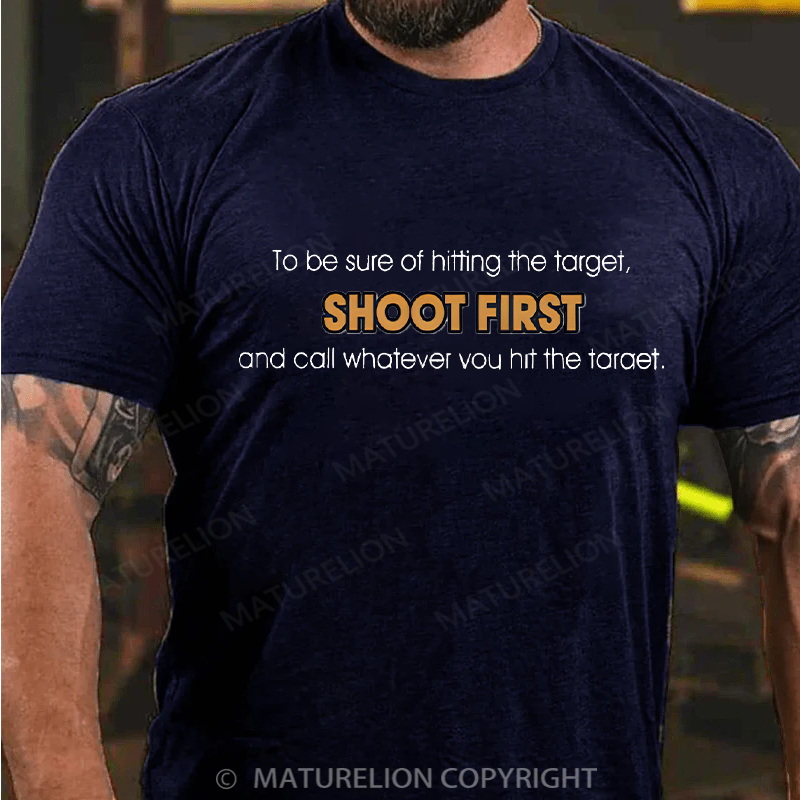 Maturelion Men's T-shirt Hitting The Target Cotton T-shirt