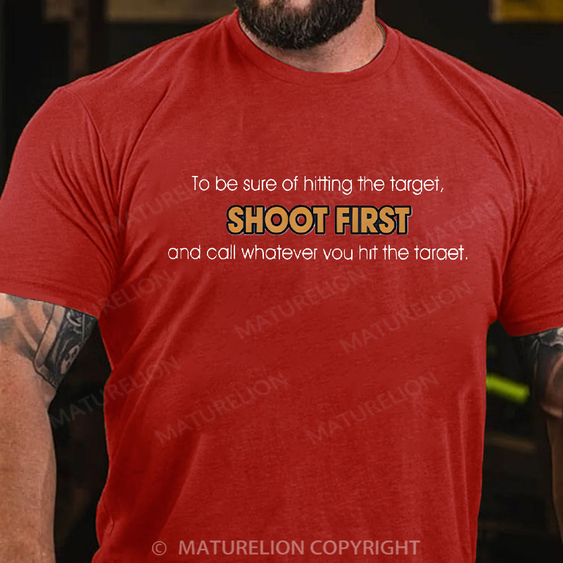 Maturelion Men's T-shirt Hitting The Target Cotton T-shirt