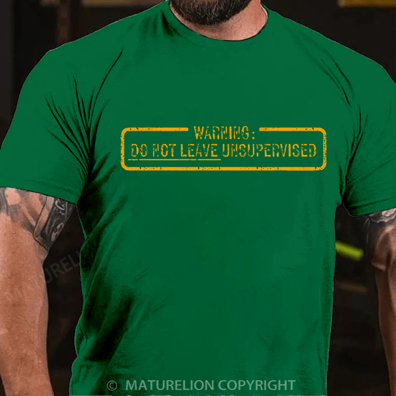 Maturelion Men's T-shirt Needs Supervision Cotton T-shirt