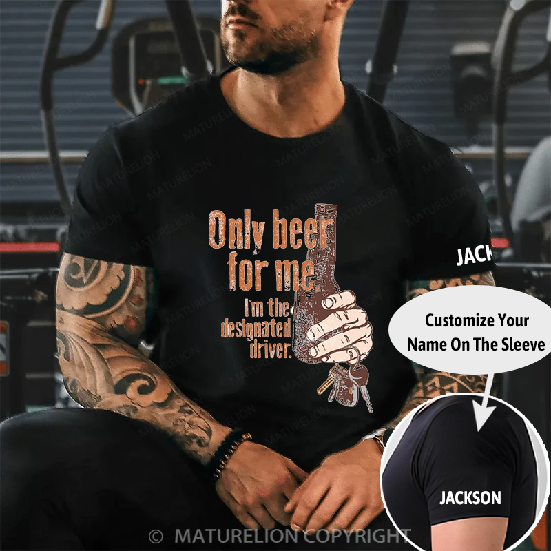 Maturelion Men's T-shirt Only Beer For Me. I'm The Designated Driver Christmas Cotton T-shirt