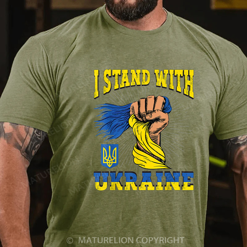 Maturelion Men's T-shirt I stand with Ukraine Cotton T-shirt