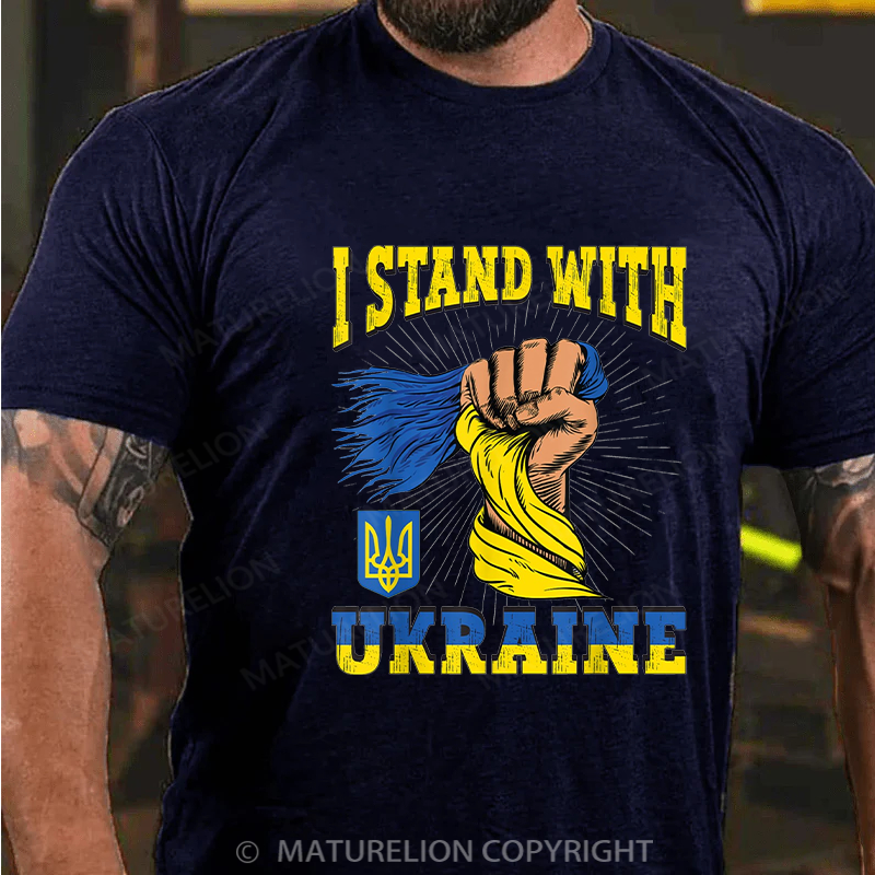 Maturelion Men's T-shirt I stand with Ukraine Cotton T-shirt
