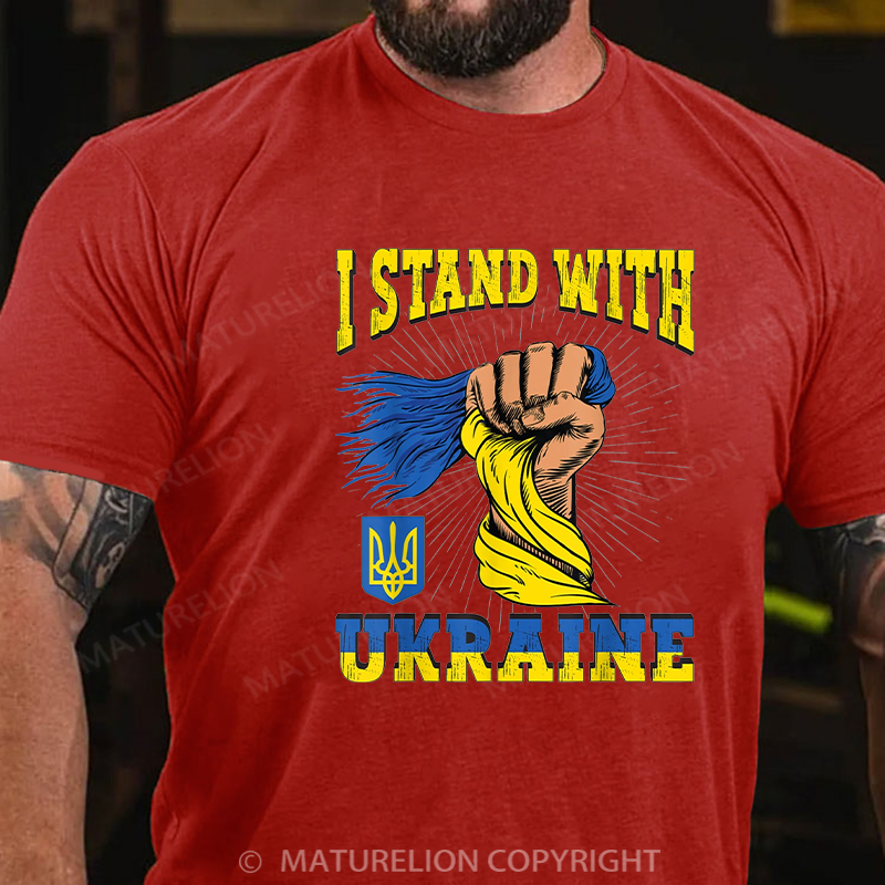 Maturelion Men's T-shirt I stand with Ukraine Cotton T-shirt
