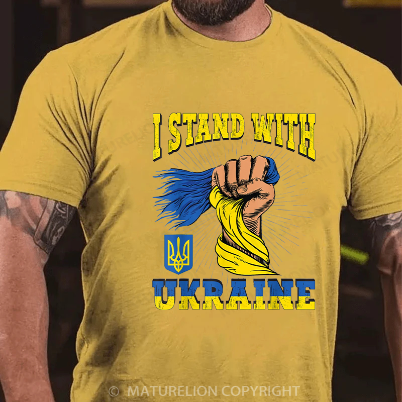 Maturelion Men's T-shirt I stand with Ukraine Cotton T-shirt