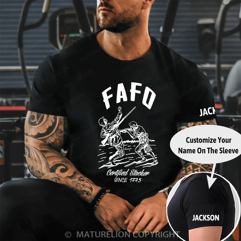 Maturelion Men's T-shirt FAFO – Certified Stacker Since 1775 Cotton T-shirt