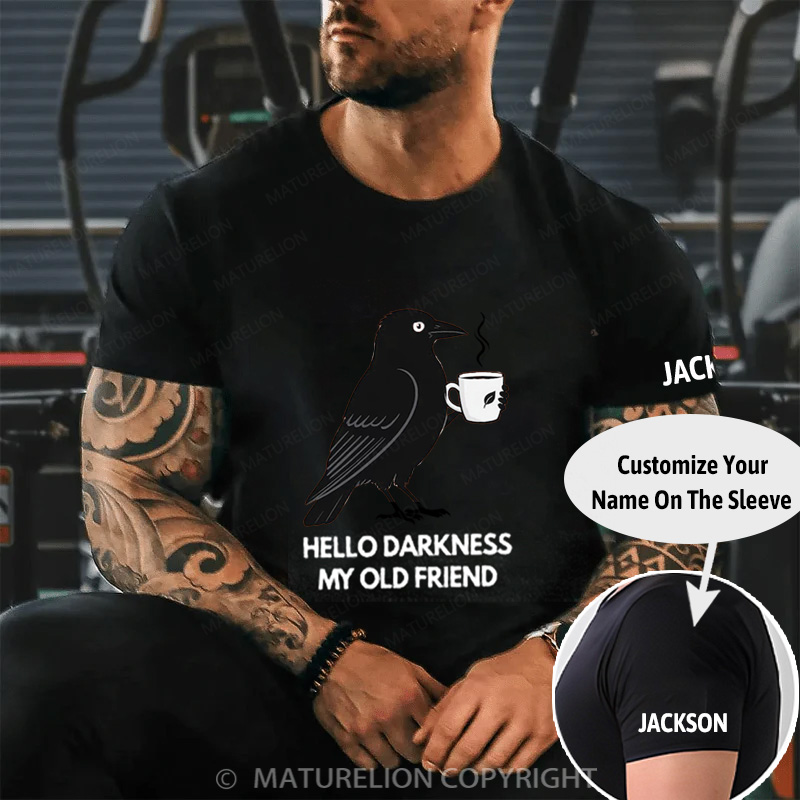 Maturelion Halloween T-shirt Hello Darkness My Old Friend Cotton T-shirt