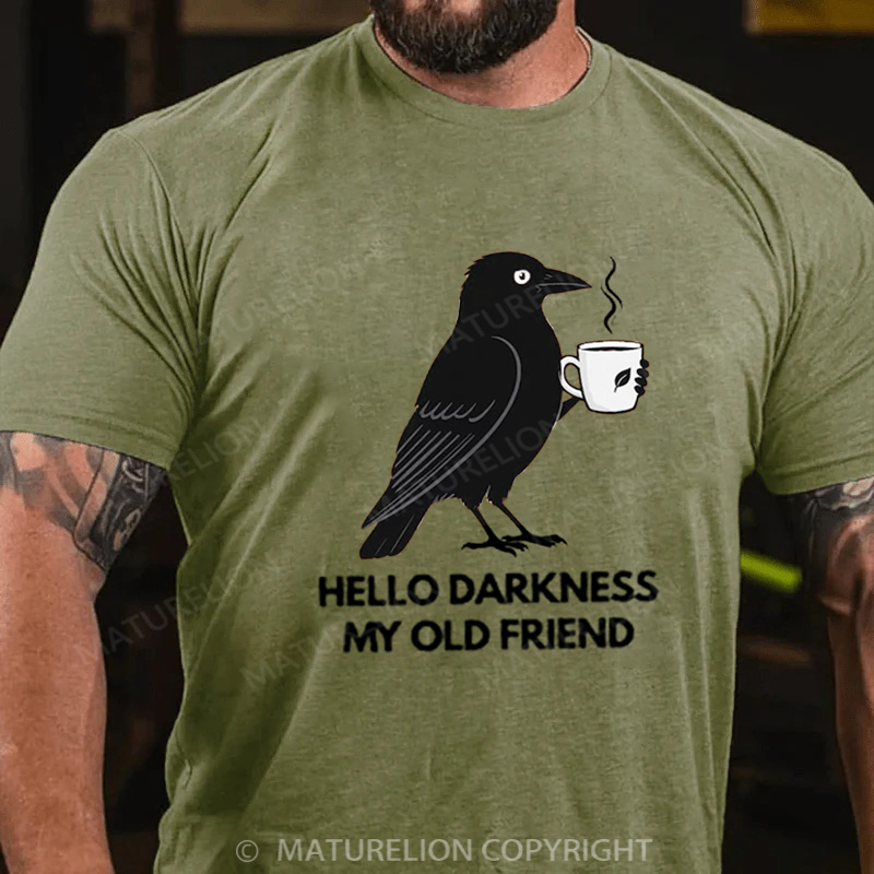 Maturelion Halloween T-shirt Hello Darkness My Old Friend Cotton T-shirt