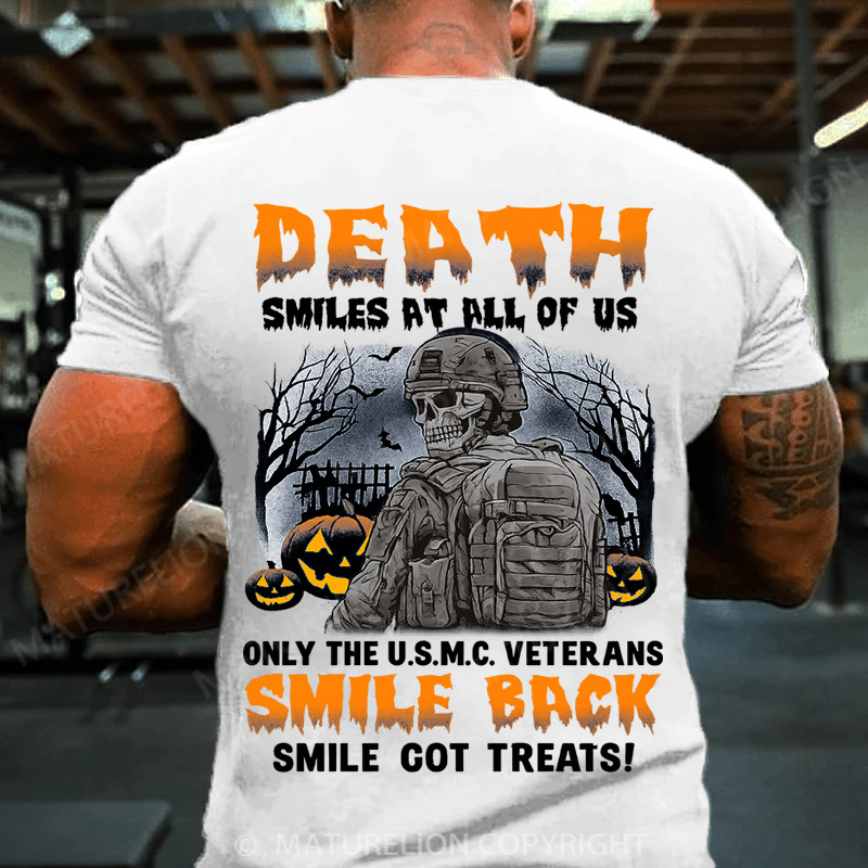 Maturelion Halloween T-shirt  Veteran Smile Back Cotton T-shirt