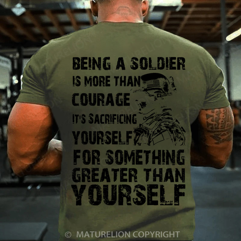 Maturelion Men's T-shirt Being A Soldier Cotton T-shirt